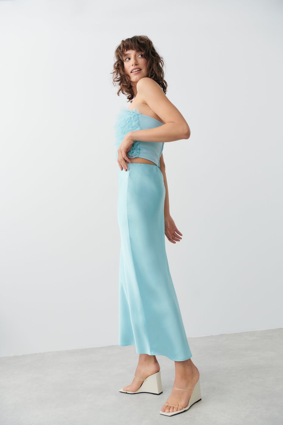Satin maxi skirt