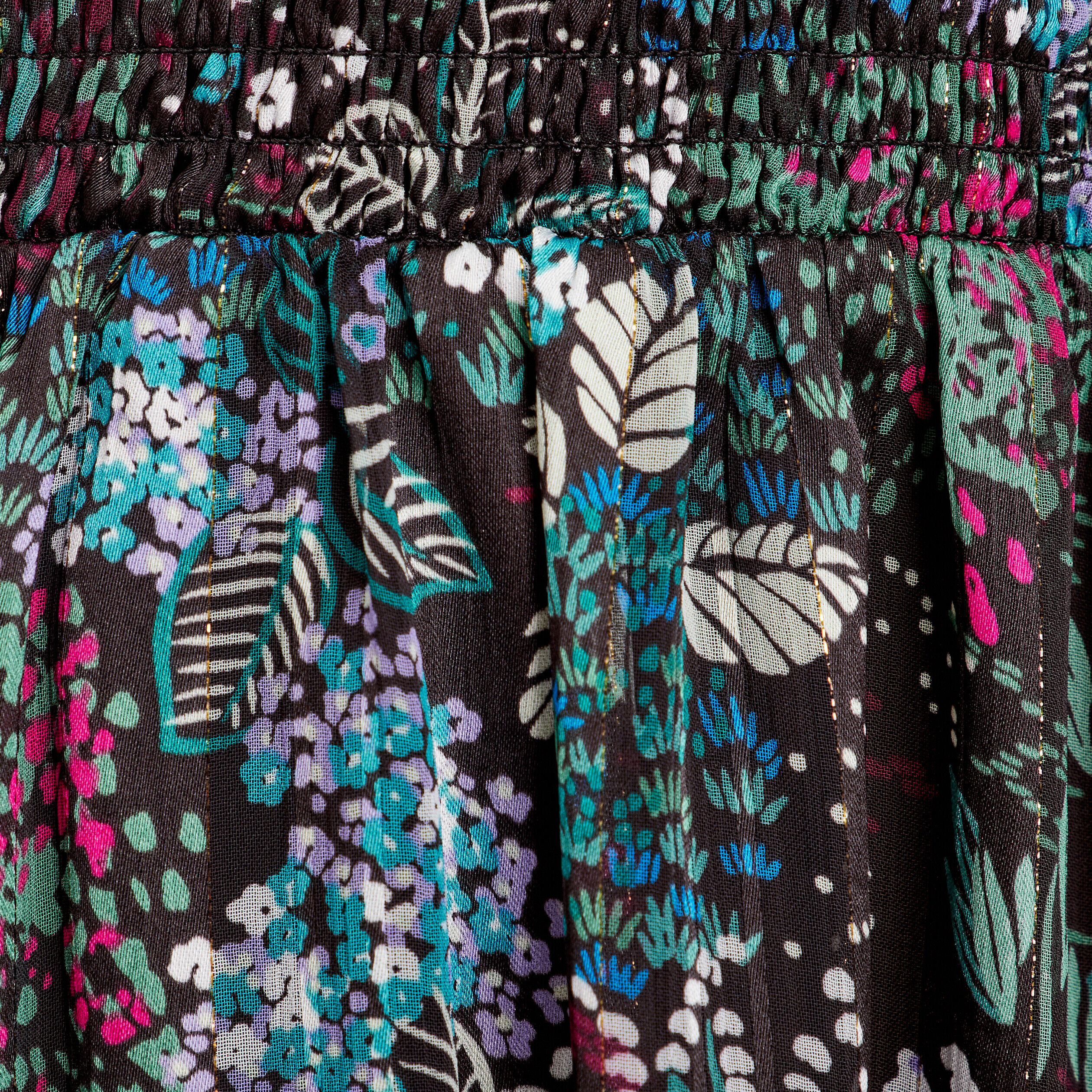 Robe longue évasée plissée noir femme | Cache Cache