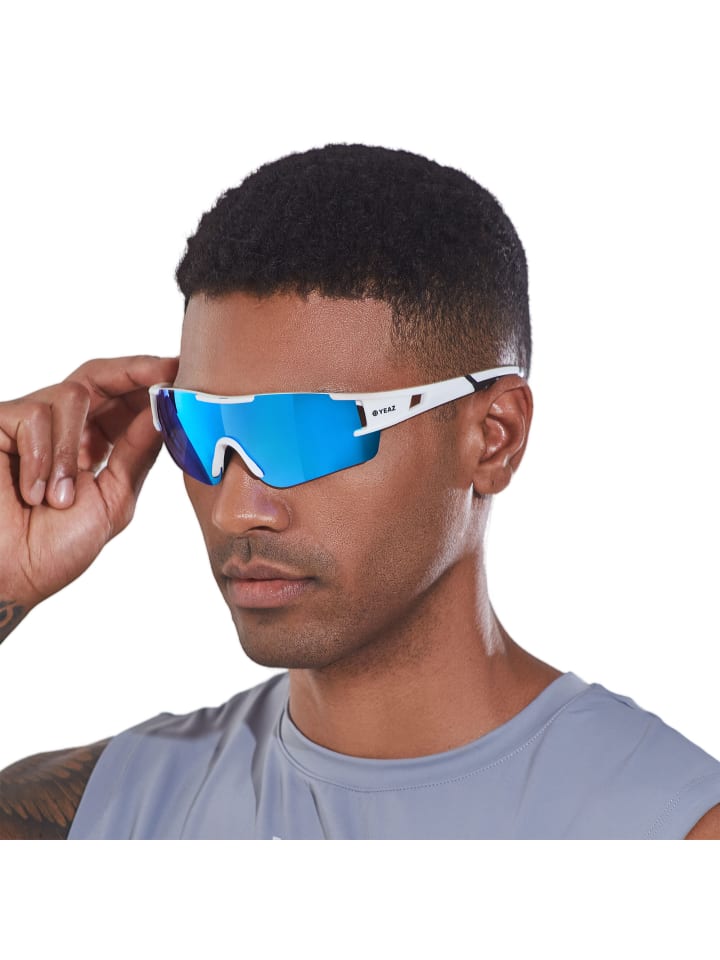 YEAZ SUNBLOW Sport-Sonnenbrille Bright White/Blue in blau günstig kaufen onesize