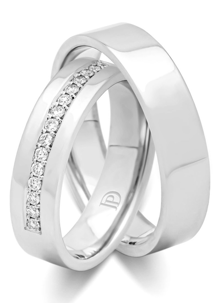 Diamond Point Witgouden Wedding Ring