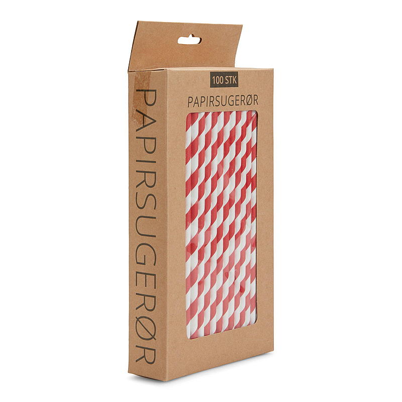 Natur Papirsugerør 100-pk