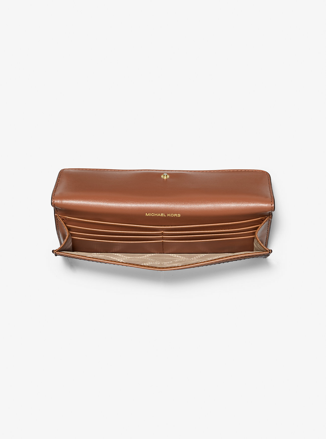Jet Set Stor Lommebok med Signaturlogo og Trykkknapper – BRN/ACORN