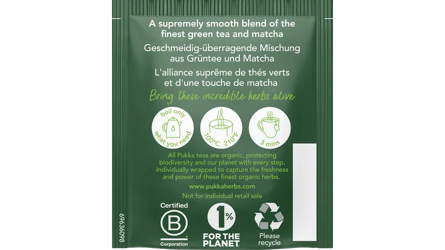 Pukka BIO Tee Matcha Green 20 Beutel 30g Packung 30 g