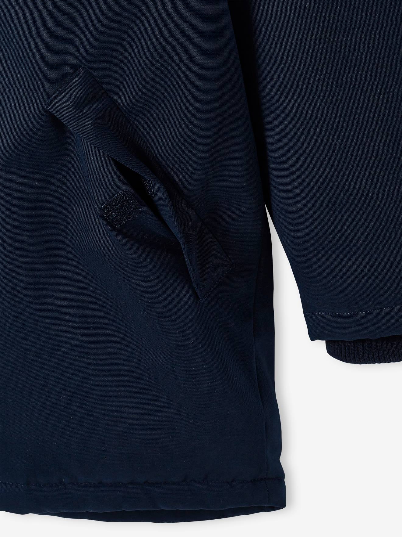 Vertbaudet Jungen Jacke mit Kapuze, Wattierung Recycling-Polyester - graugrün