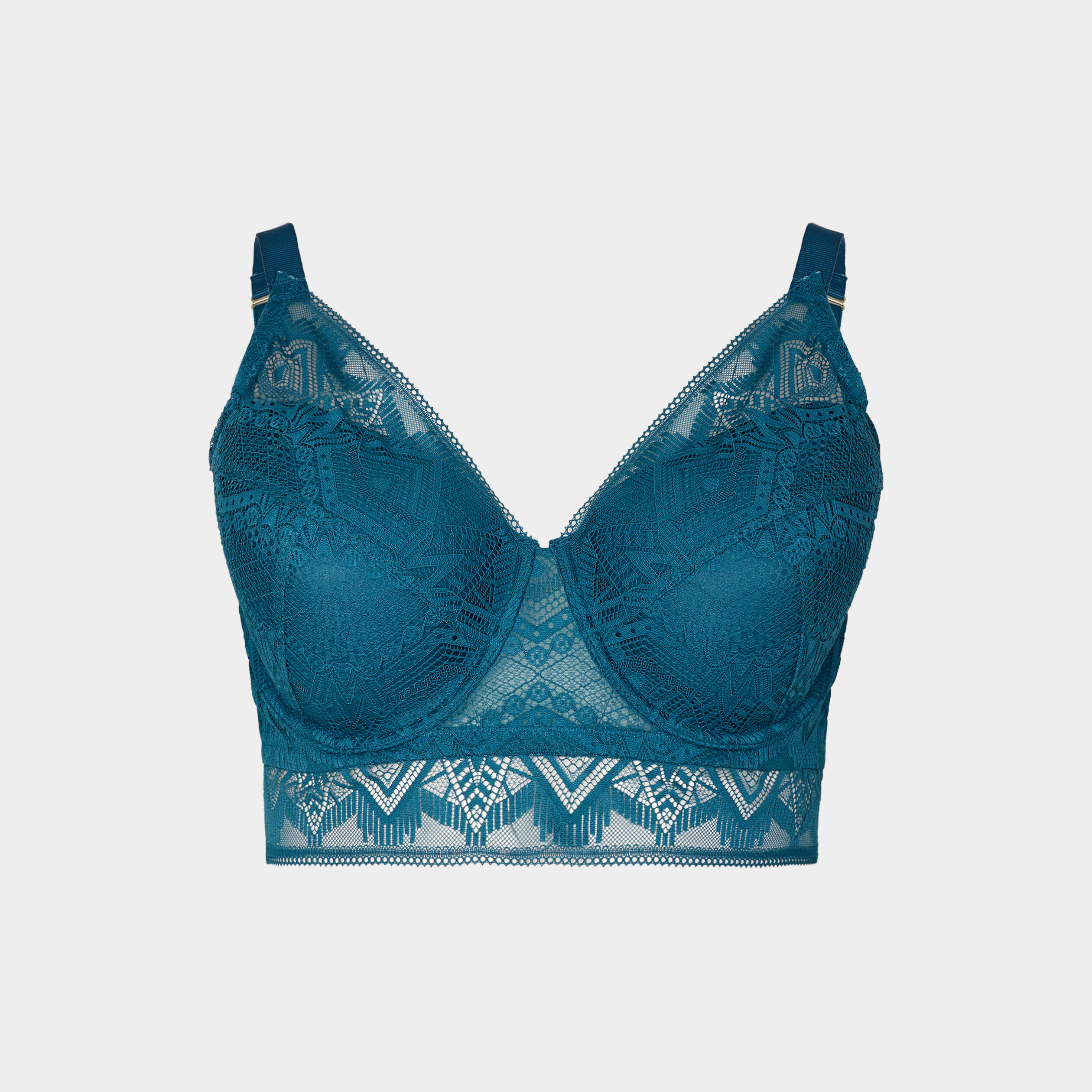 Soutien-gorge foulard dentelle bleu canard femme grande taille | La Halle