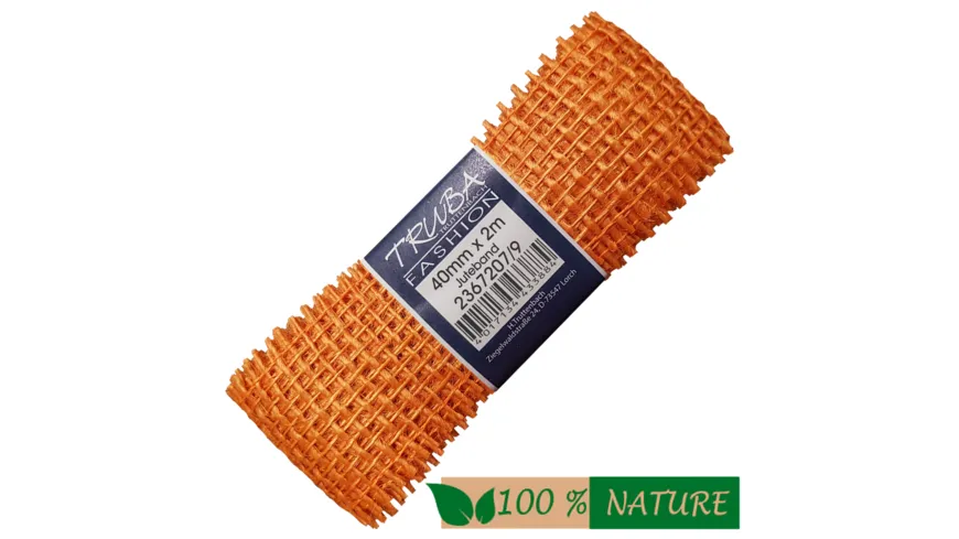 TRUBA 100% Natur Juteband kupfer 2 m