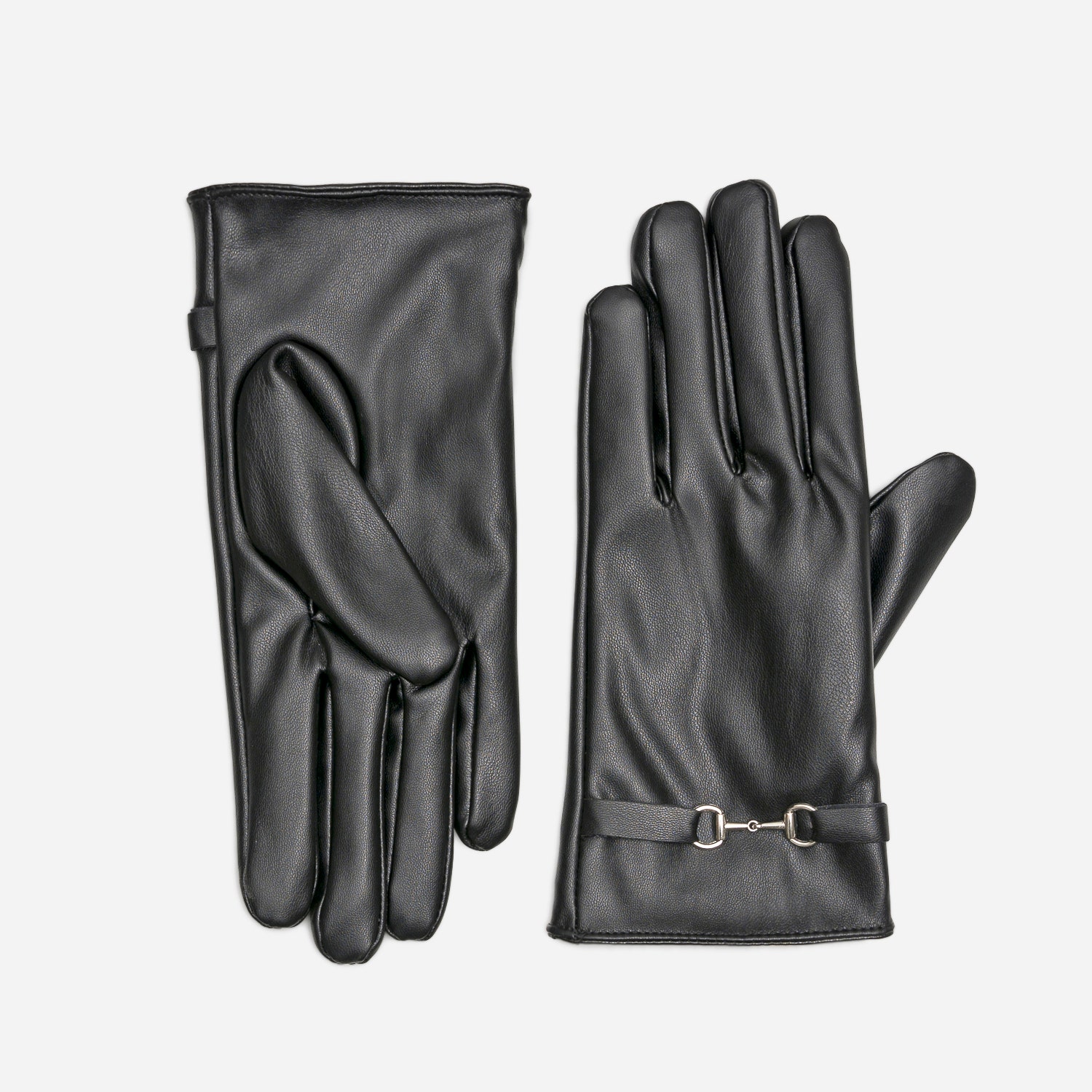 Gants noirs avec détails mors