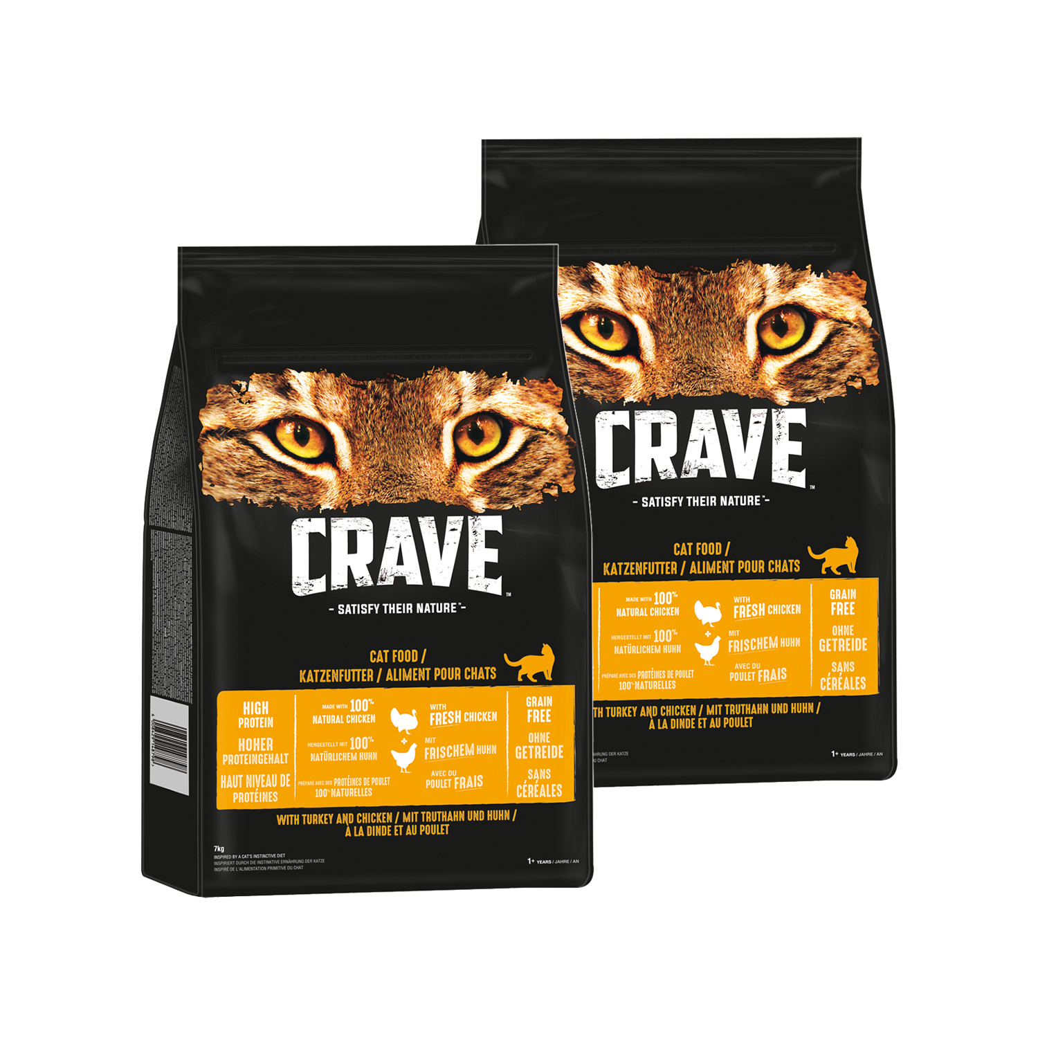 CRAVE Trockenfutter CRAVE mit Truthahn und Huhn 2x7 kg