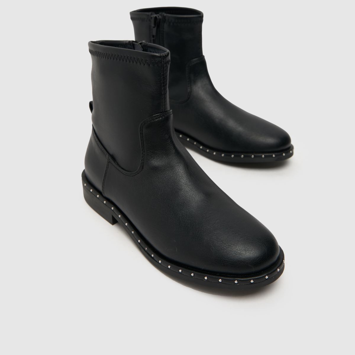 Schuh fekete kávés szegecses lány junior csizma
