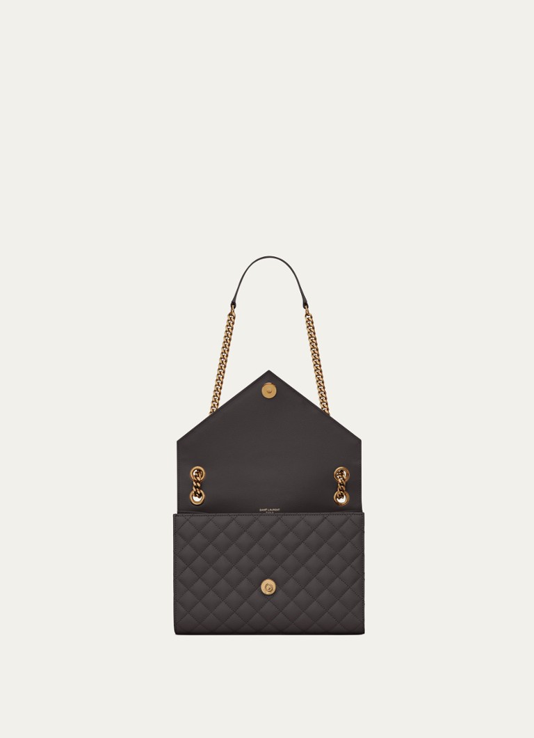 Saint Laurent -kirjekuorilaukku, keskikokoinen tikattua vasikannahkaa