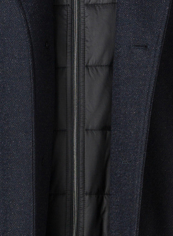 bugatti, Mantel, Wolle, marineblau meliert