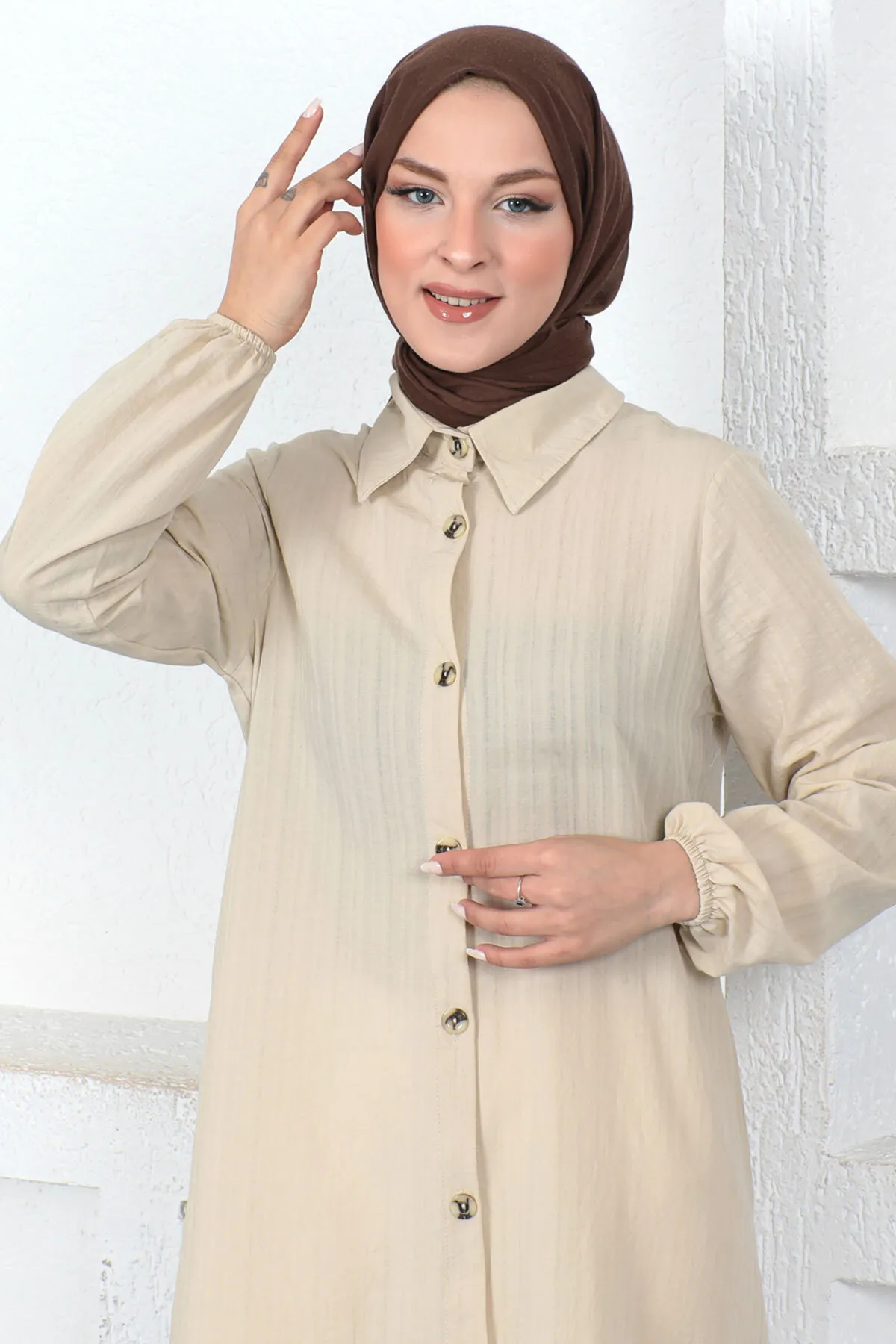 Tesettür Dünyası  Lange Tunika Tsd230359 Beige