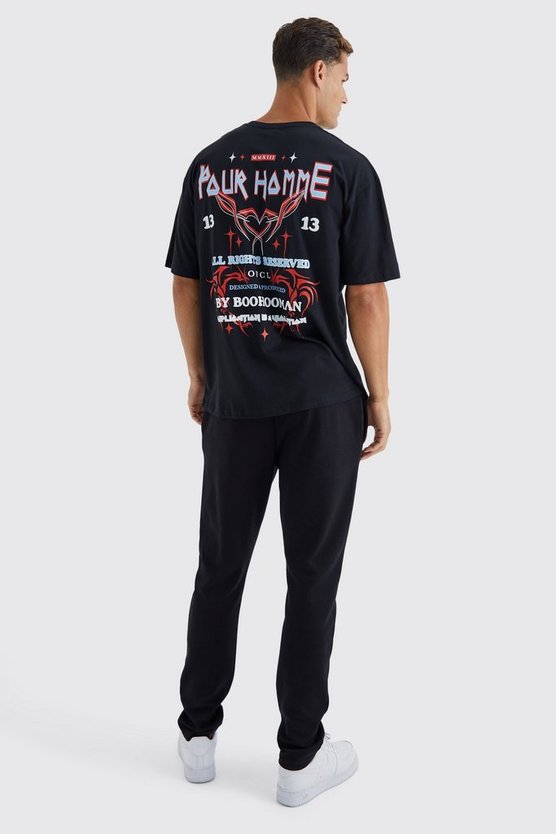 Tall Oversize T-Shirt mit Pour Homme Print