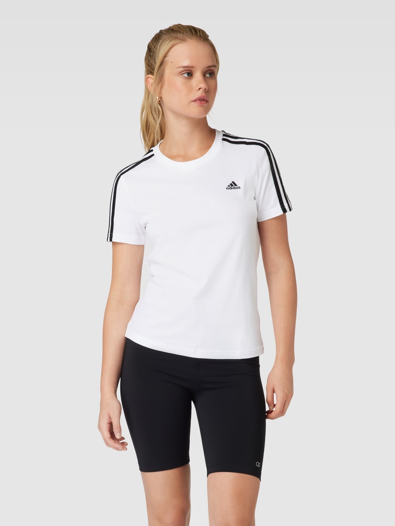 T-Shirt mit Kontraststreifen in weiß