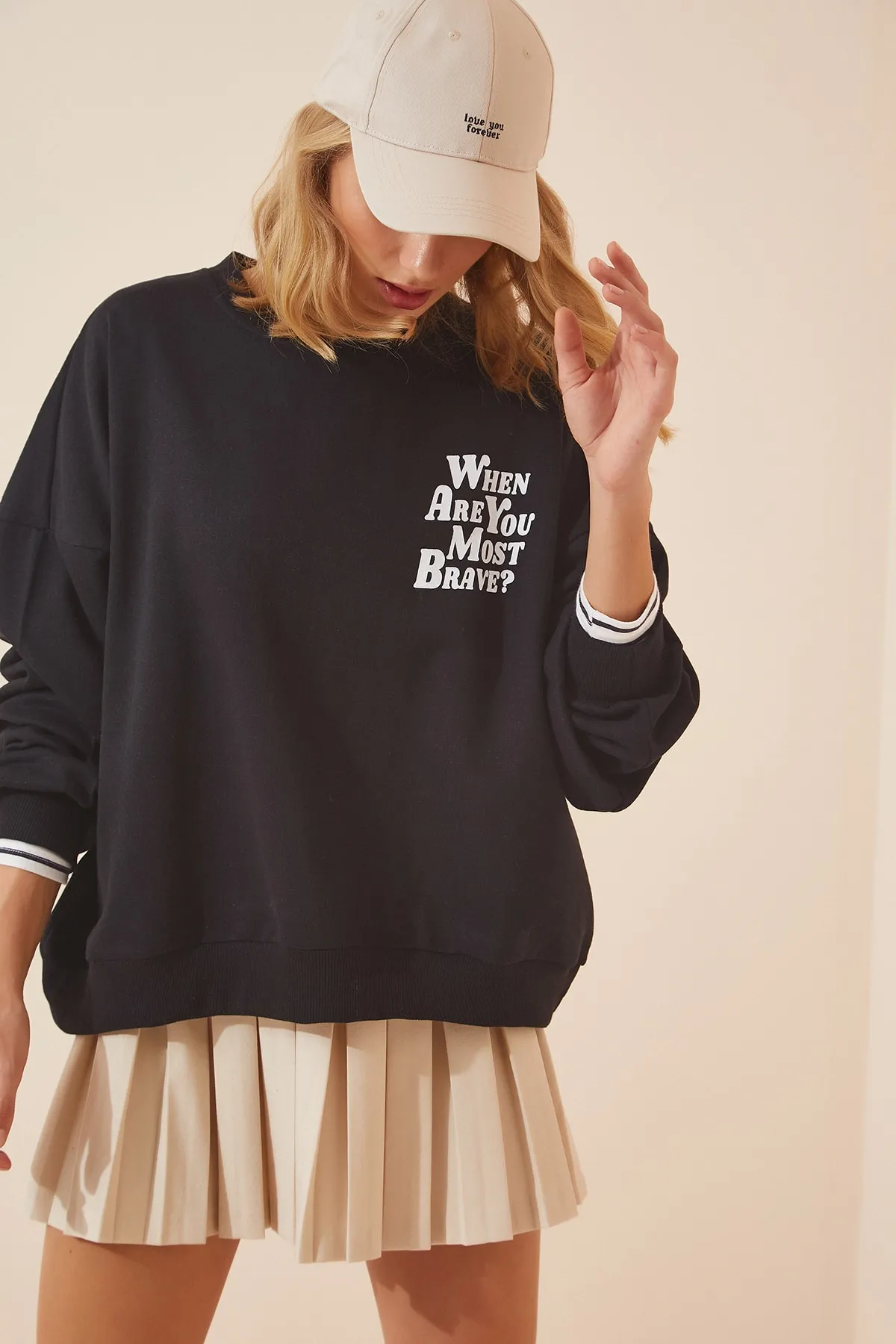 Happiness İstanbul  Sweatshirt - Schwarz - Oversized