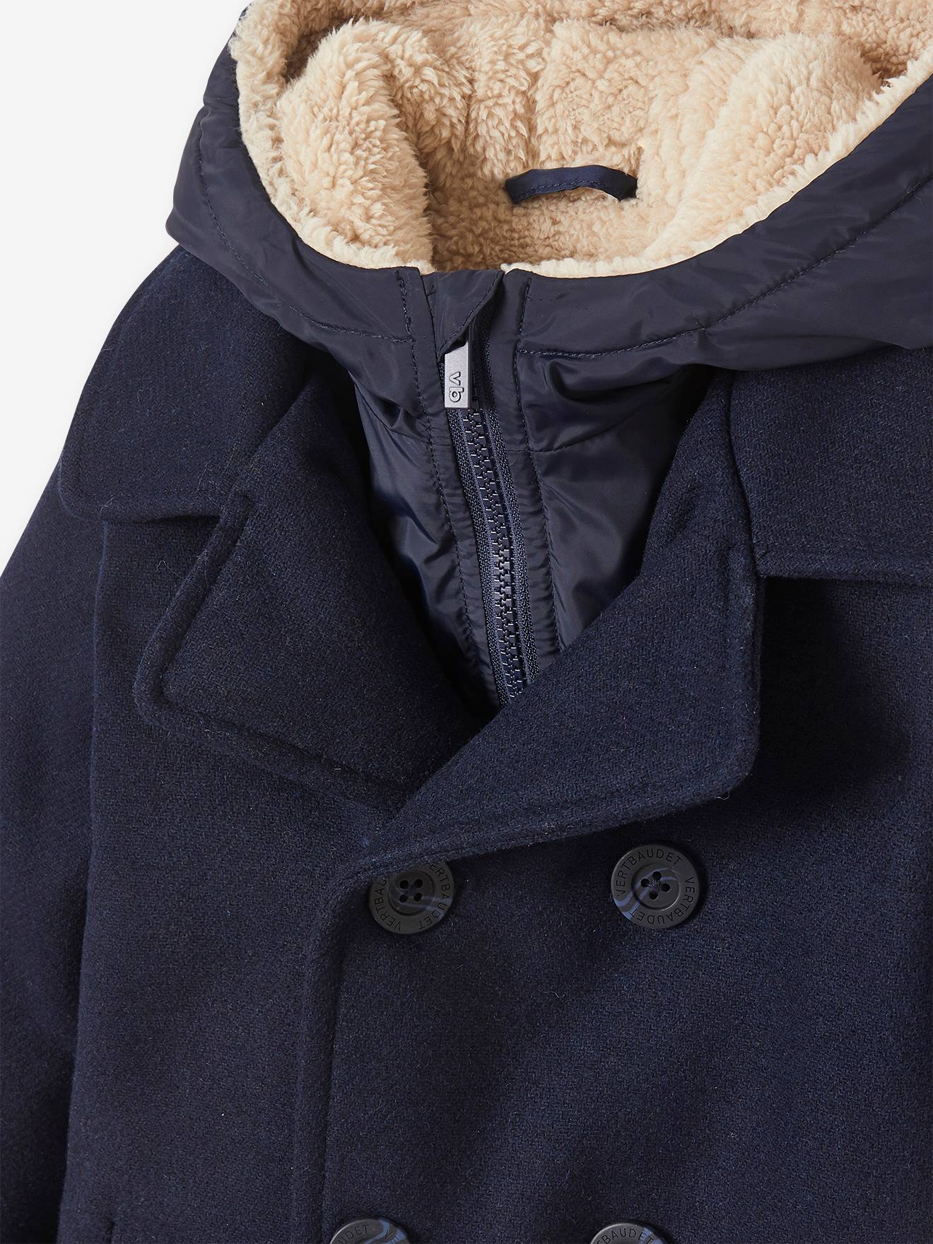 Vertbaudet Gefütterte Jungen Cabanjacke mit Recycling-Polyester - nachtblau