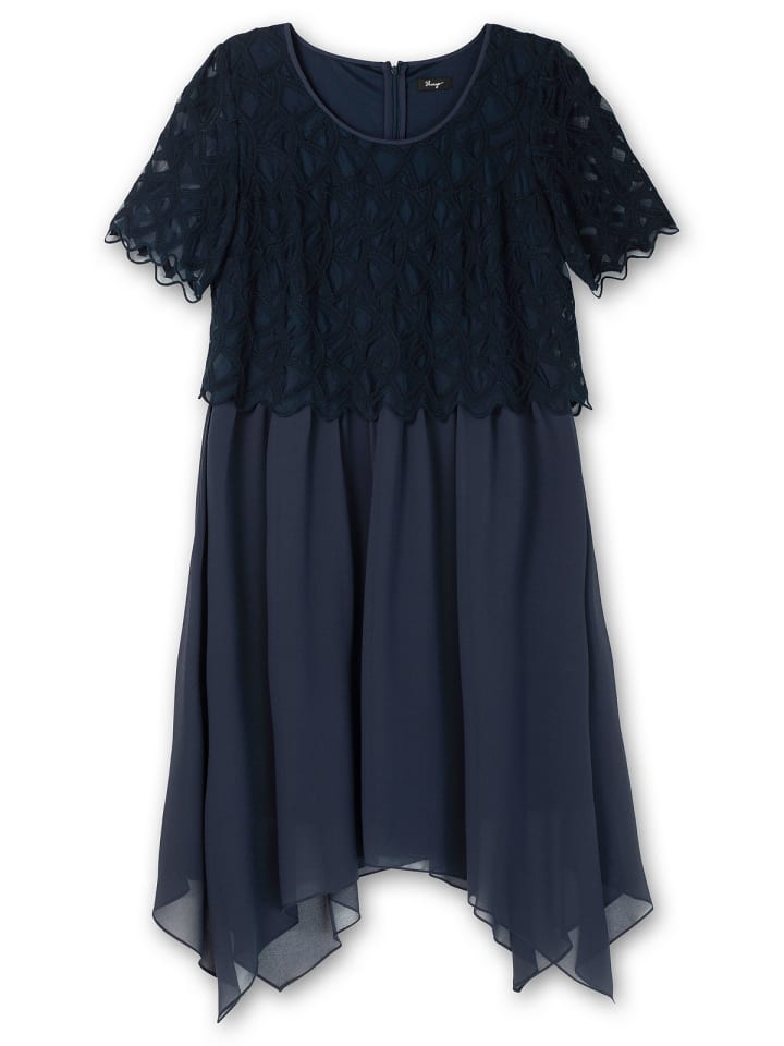 sheego Cocktailkleid aus Chiffon in nachtblau günstig kaufen