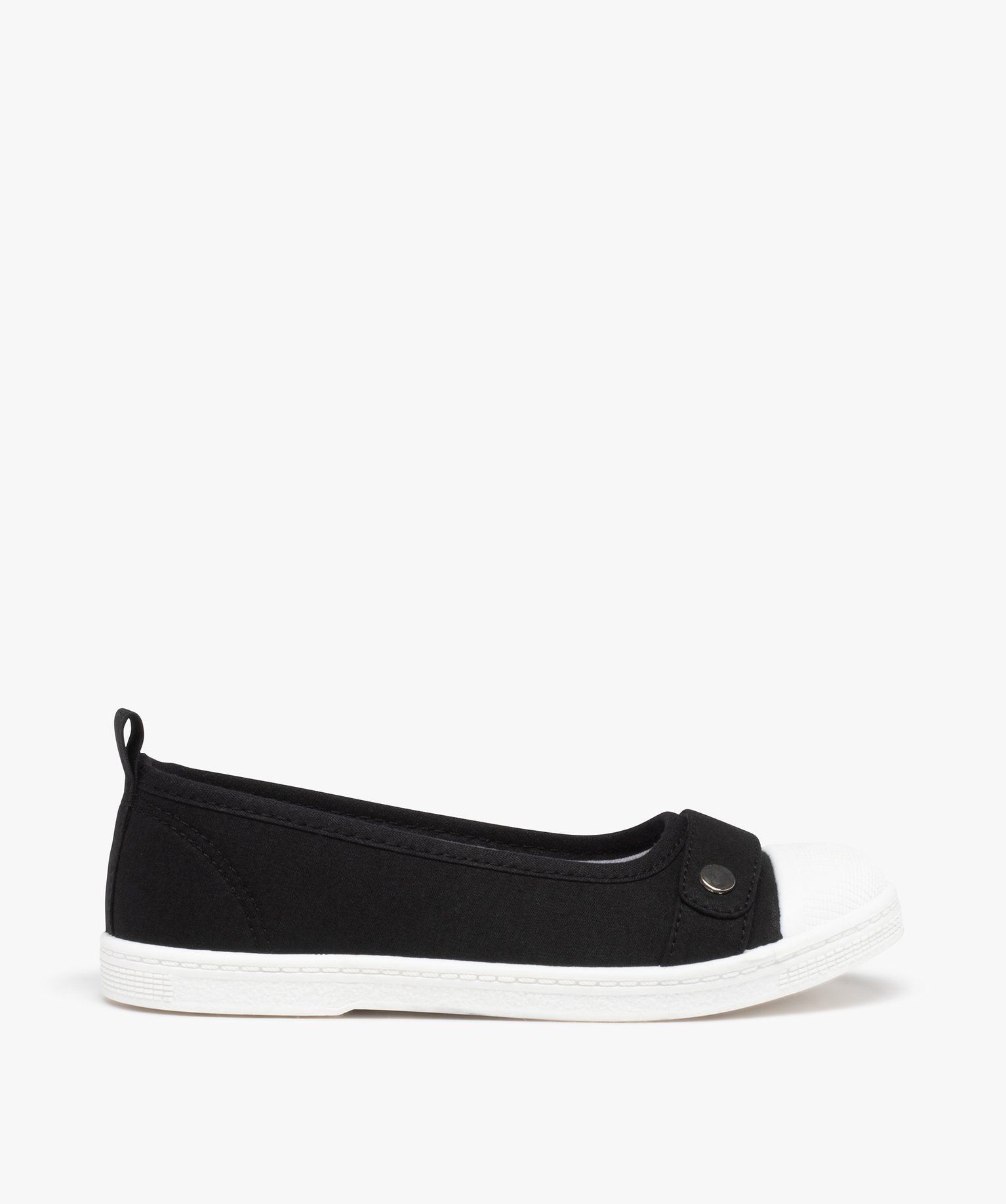 Ballerines fille en toile avec bout renforcé noir | GEMO