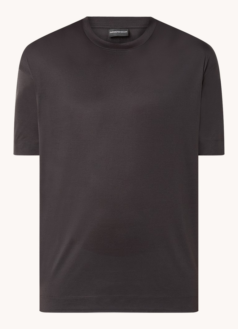 Tricou cu guler rotund din amestec de lyocell Emporio Armani