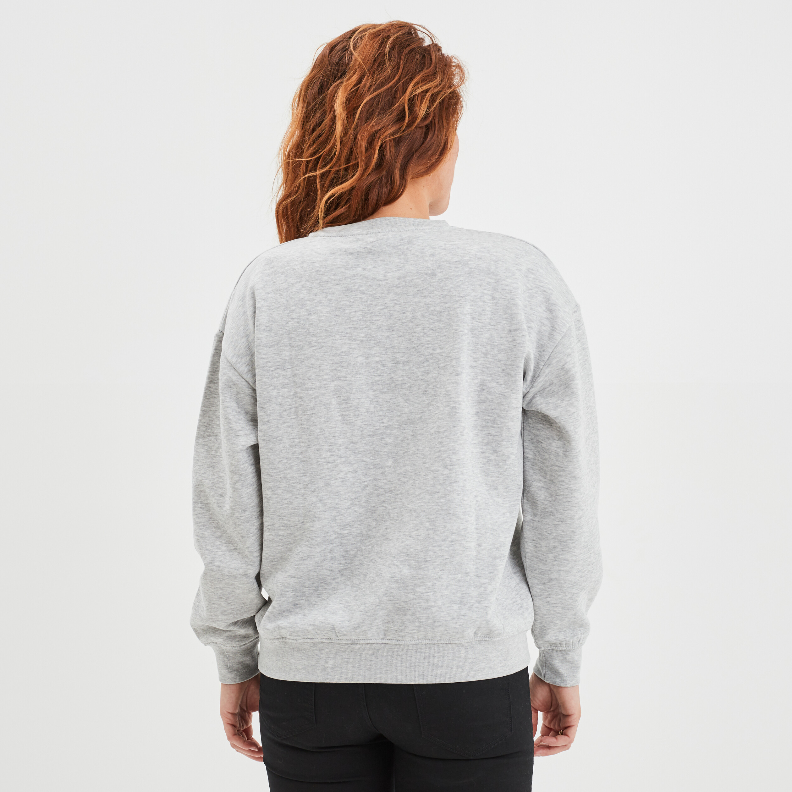 Sweat col rond manches longues gris clair femme | La Halle