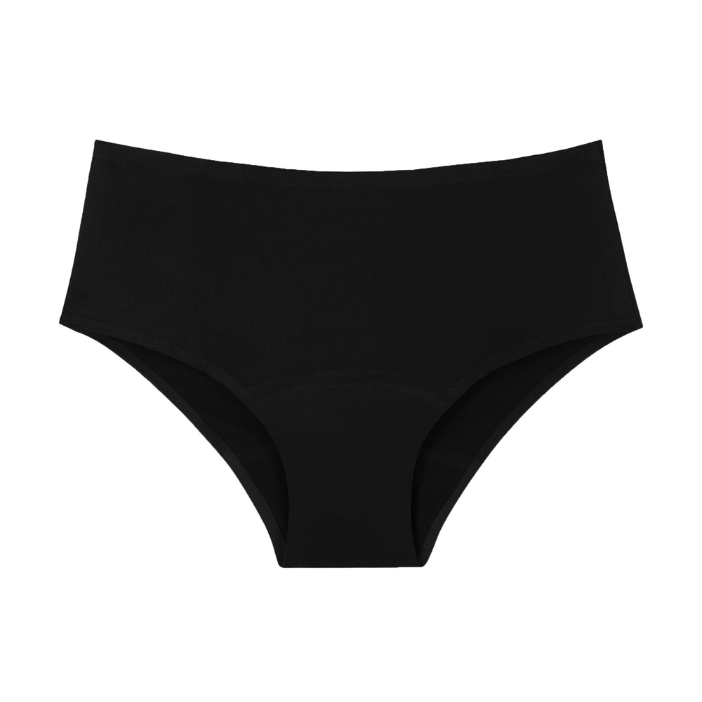 smoon lingerie Ados - Shorty menstruel sans couture Flux moyen - NOIR