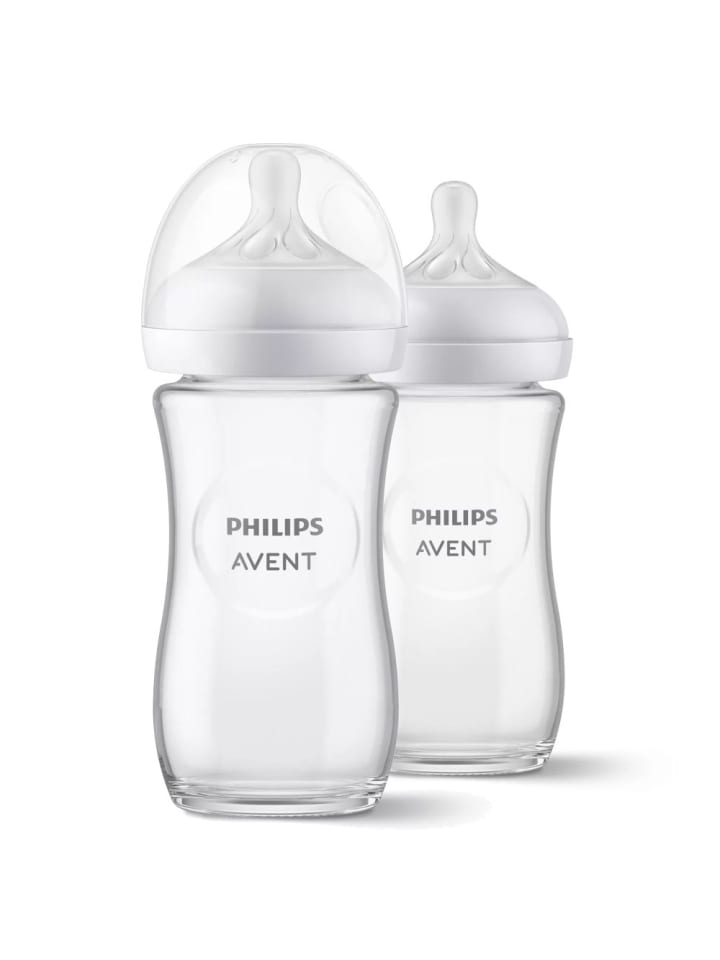 Philips Avent Glas-Flasche 2er Pack Natural Response 240ml   Silikon-Sauger in weiss günstig kaufen onesize