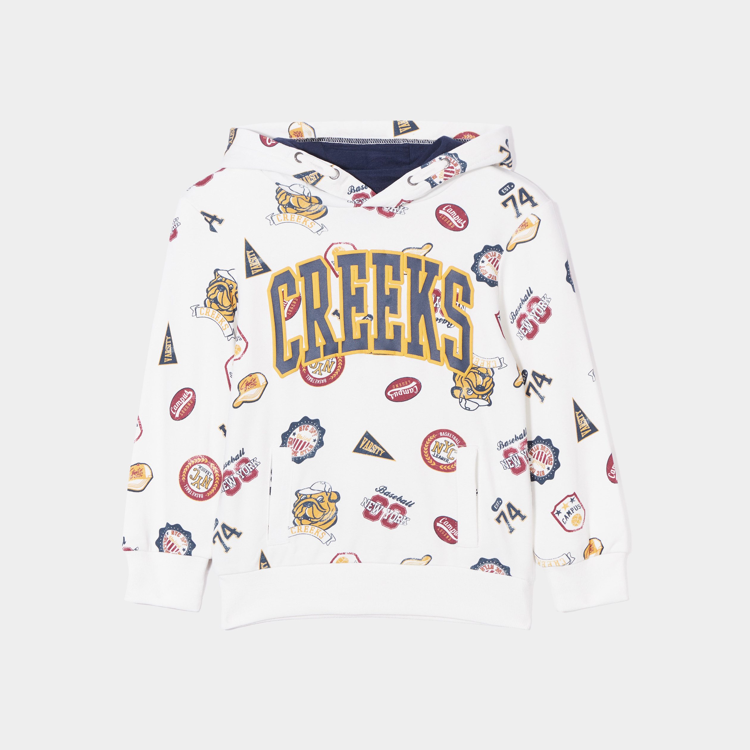 Sweat à capuche hoodie Creeks blanc garçon | La Halle