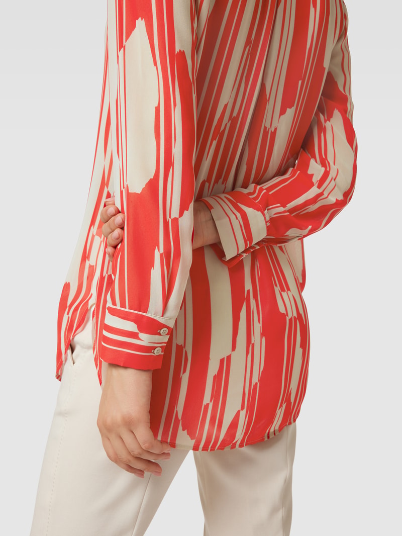 Bluse mit Sportmanschetten in rot