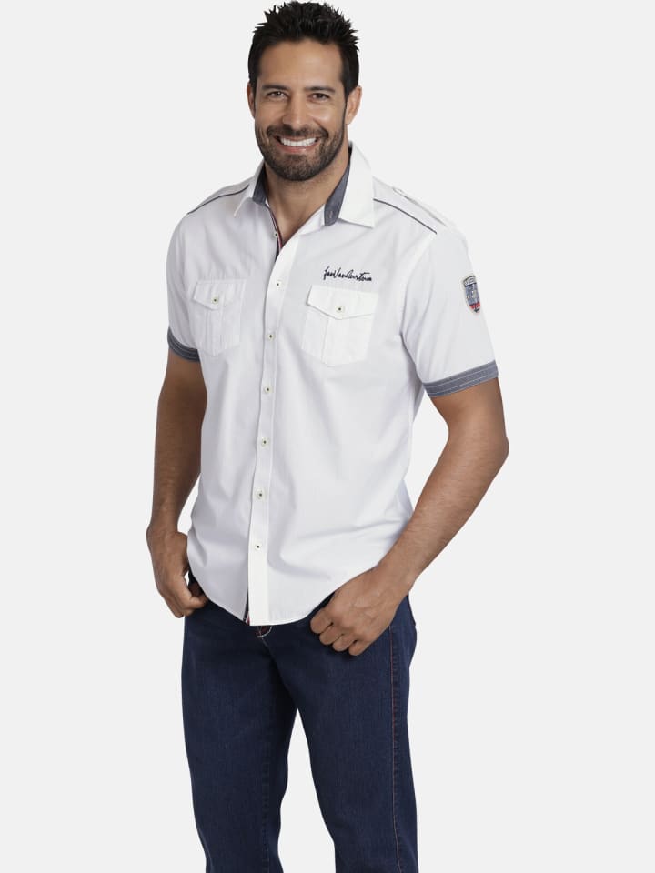 Jan Vanderstorm Kurzarmhemd SKIRNIR in weiß günstig kaufen