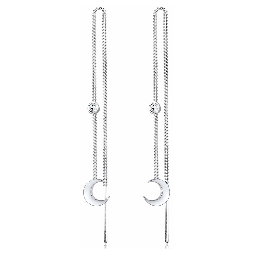Elli Elli by Julie & Grace Boucles d'Oreilles Solitaire Demi-Lune Astro Base Cristal 9 Boucles d'oreilles