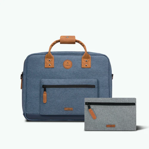 Paris navy blue laptop bag