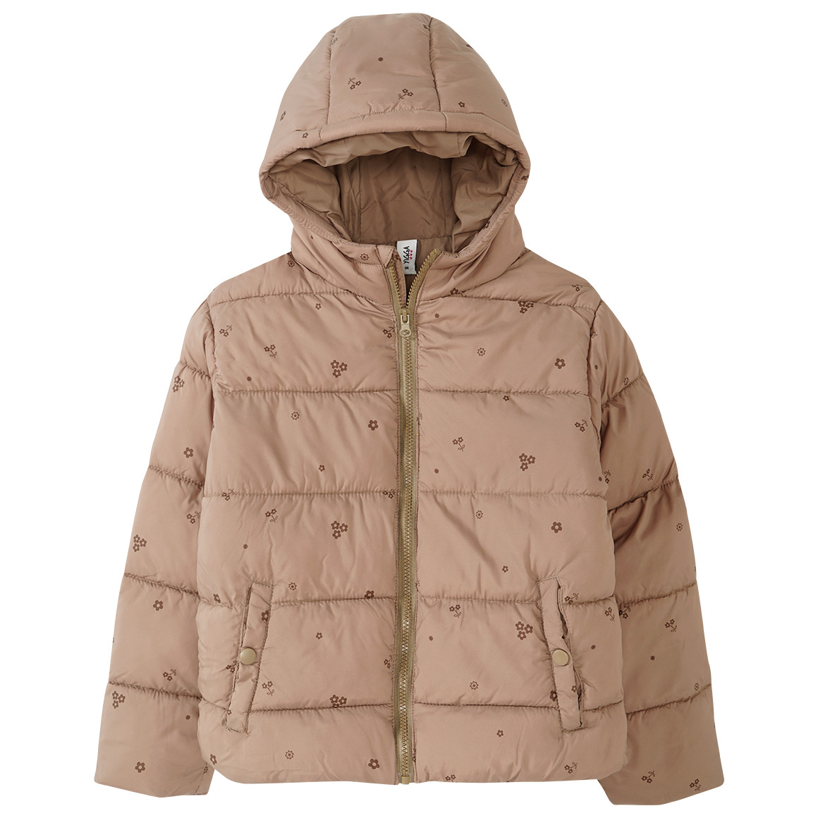 Mädchen Steppjacke mit Blümchen-Allover