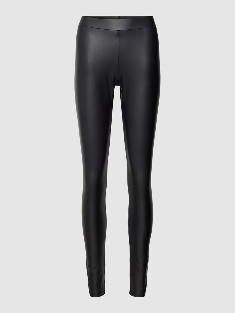 Leggings in Leder-Optik Modell 'NEW SHINY FLEE' in schwarz