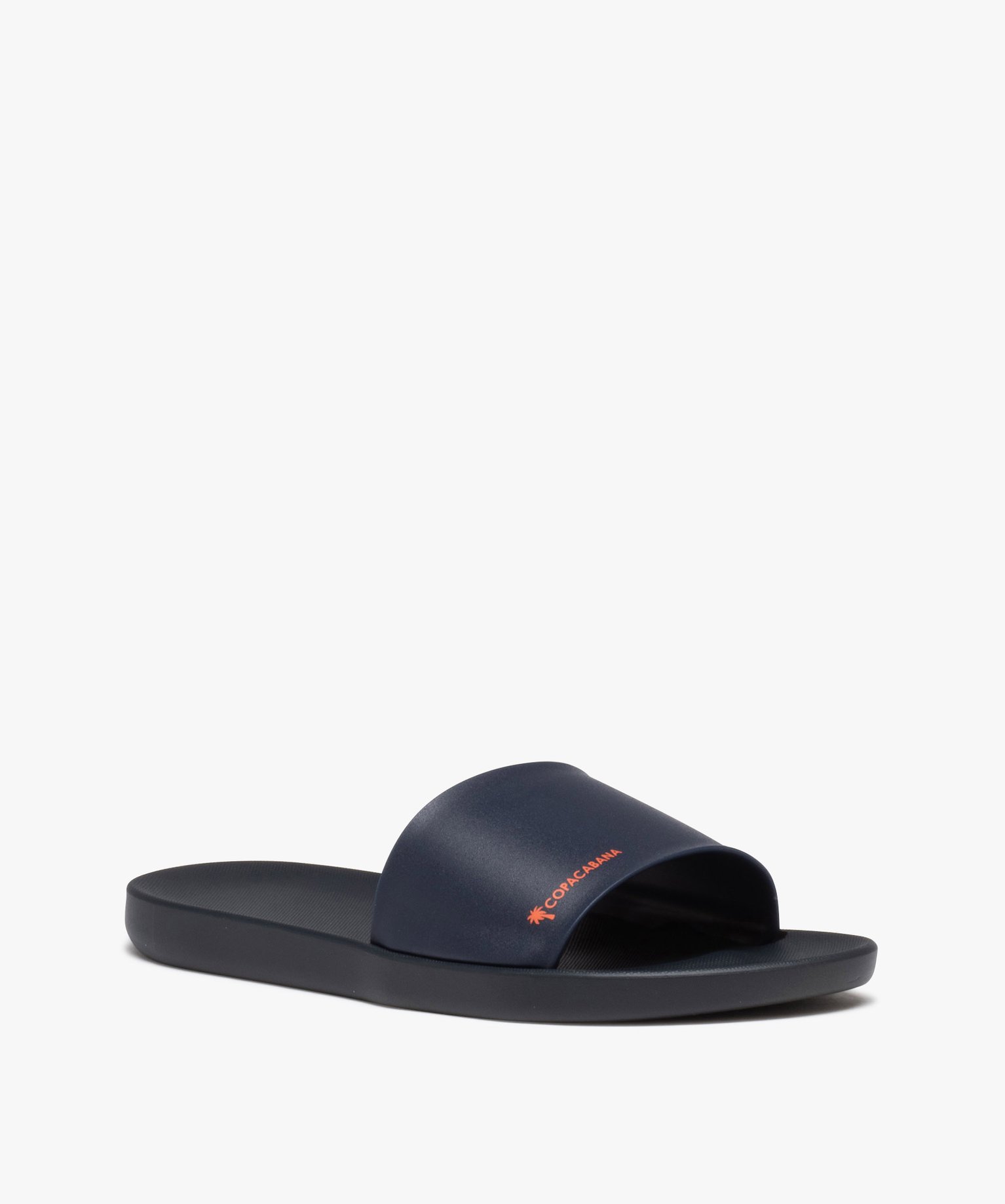 Mules de piscine Garçon unies à large bandeau - Copacabana bleu | GEMO
