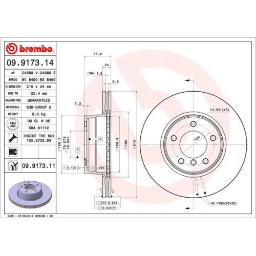 09.C894.11 BREMSSCHEIBE BREMBO VA  VP2 - ATU
