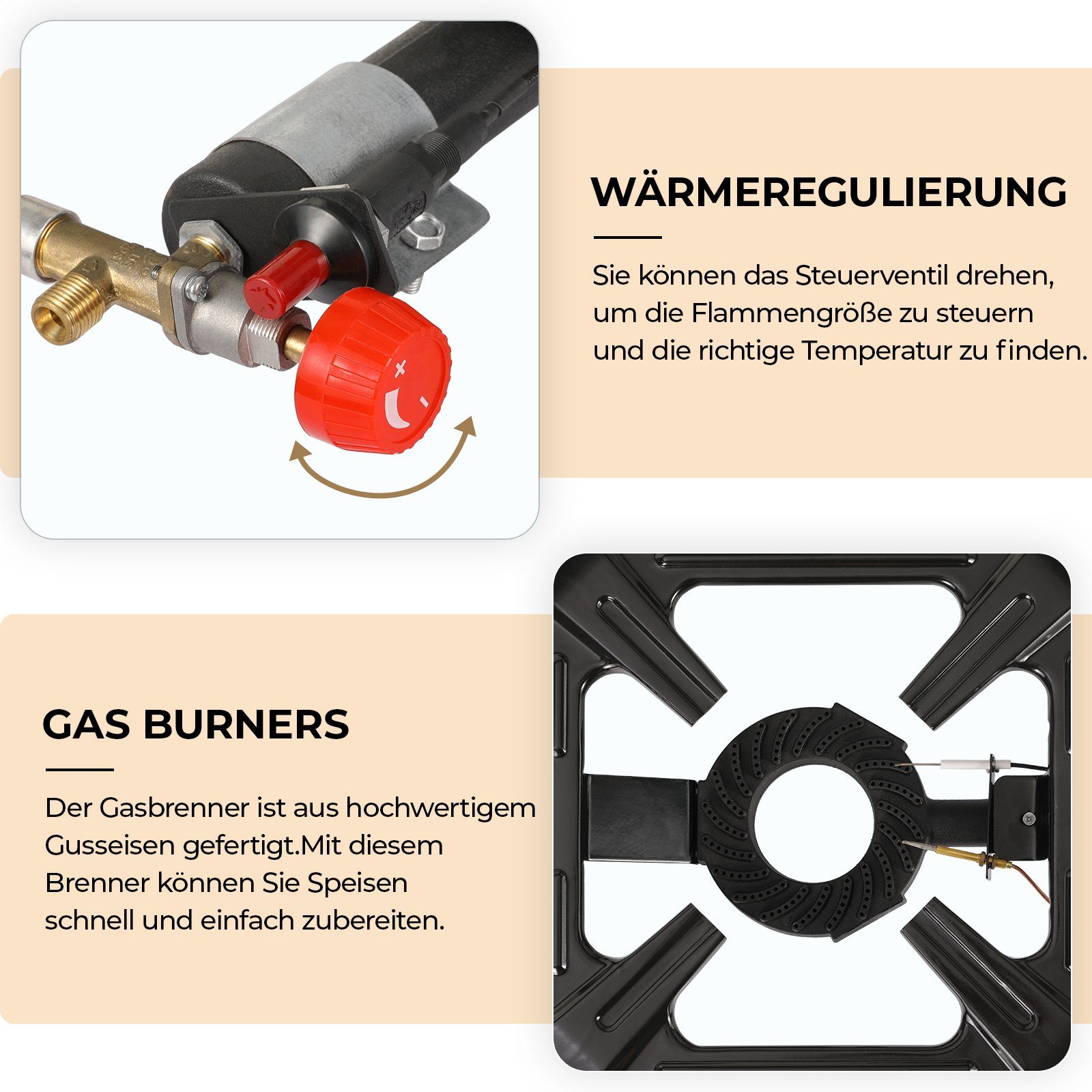 TLGREEN Gaskocher Camping Gas-Hockerkocher Outdoor Campingkocher Industrial Hockerkocher
