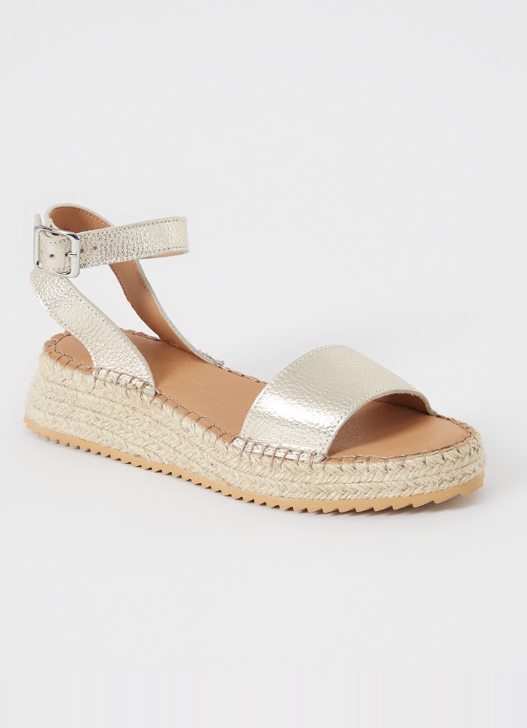 Sandale Dune London Layney din piele cu finisaj metalic