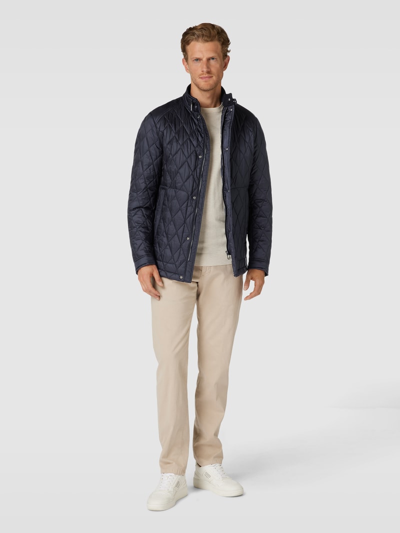 Steppjacke mit Stehkragen Modell 'Clayson' in marineblau