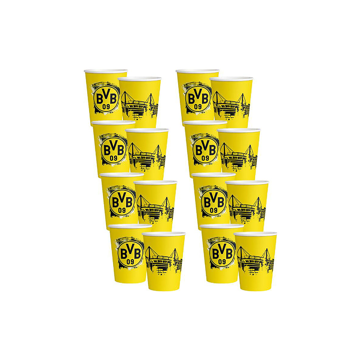 Pappbecher Borussia Dortmund 250ml, 8 Stück