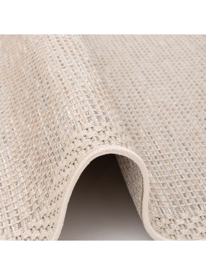 Pergamon In & Outdoor Teppich Flachgewebe Ottawa Bordüre in Beige günstig kaufen