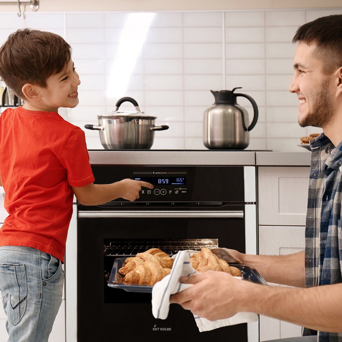 KKT KOLBE Einbaubackofen Backofen Elektroherd EB8016ED, mit 2-fach Teleskopauszug, DampfClean, Katalytische Platten, 60cm / 70 l / Teleskopauszüge / Drehspieß / Katalyse Selbstreinigung