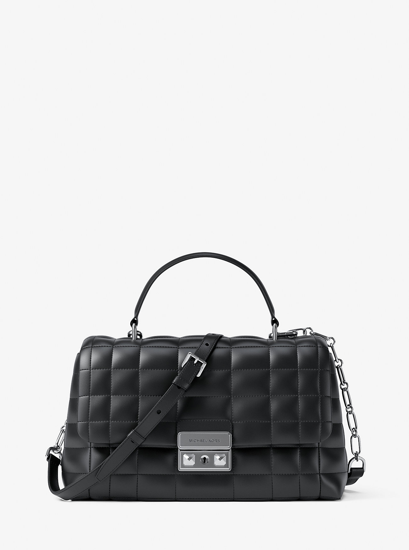 Tribeca Medium Vattert Skinnveske - SVART