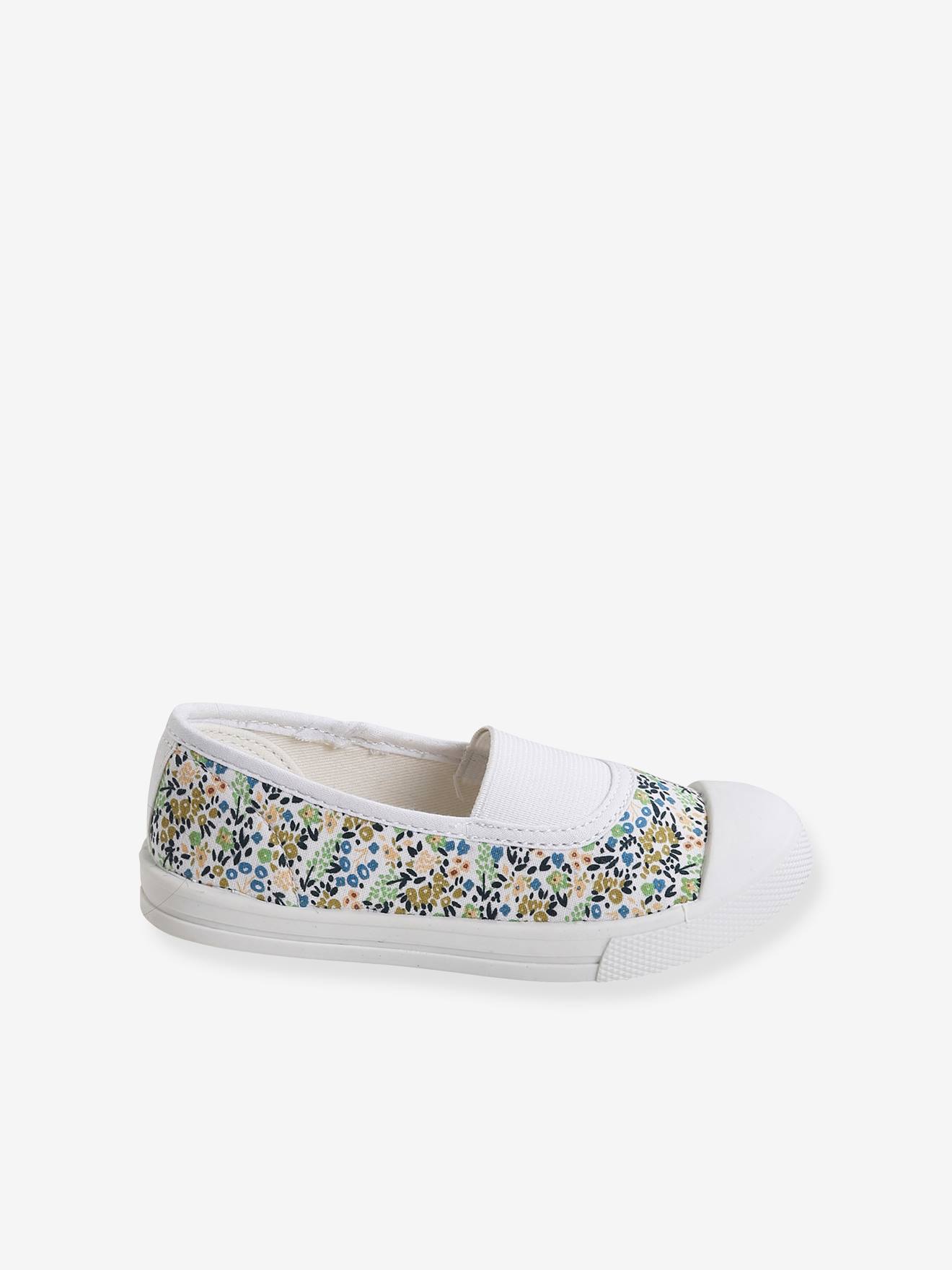 Tennis élastique enfant blanc imprimé