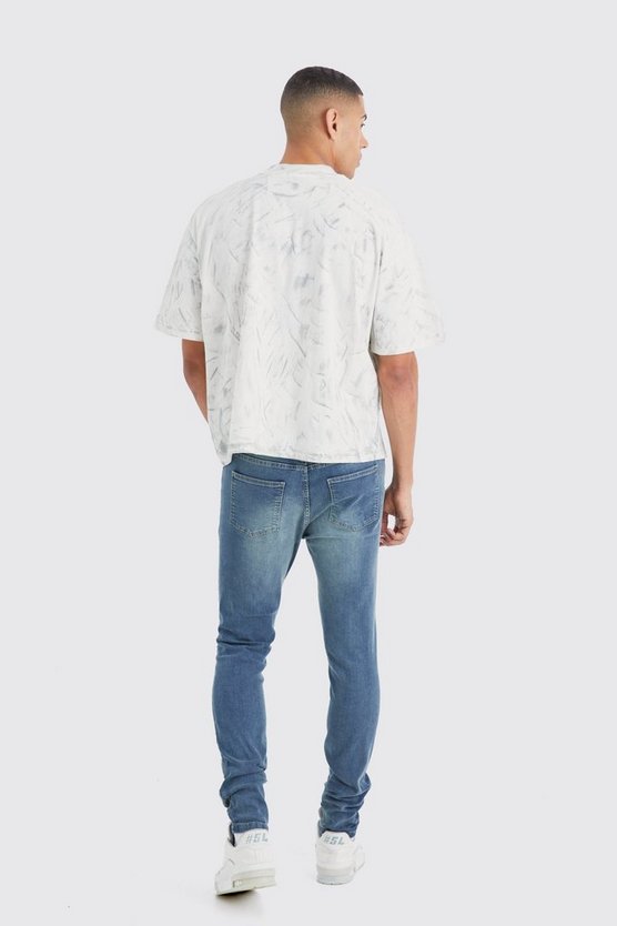 Skinny Stretch Jeans mit Riss am Knie