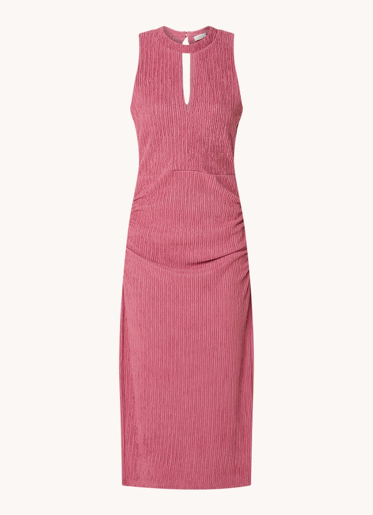 Aaiko Abby midi dress with texture and cut-out detail