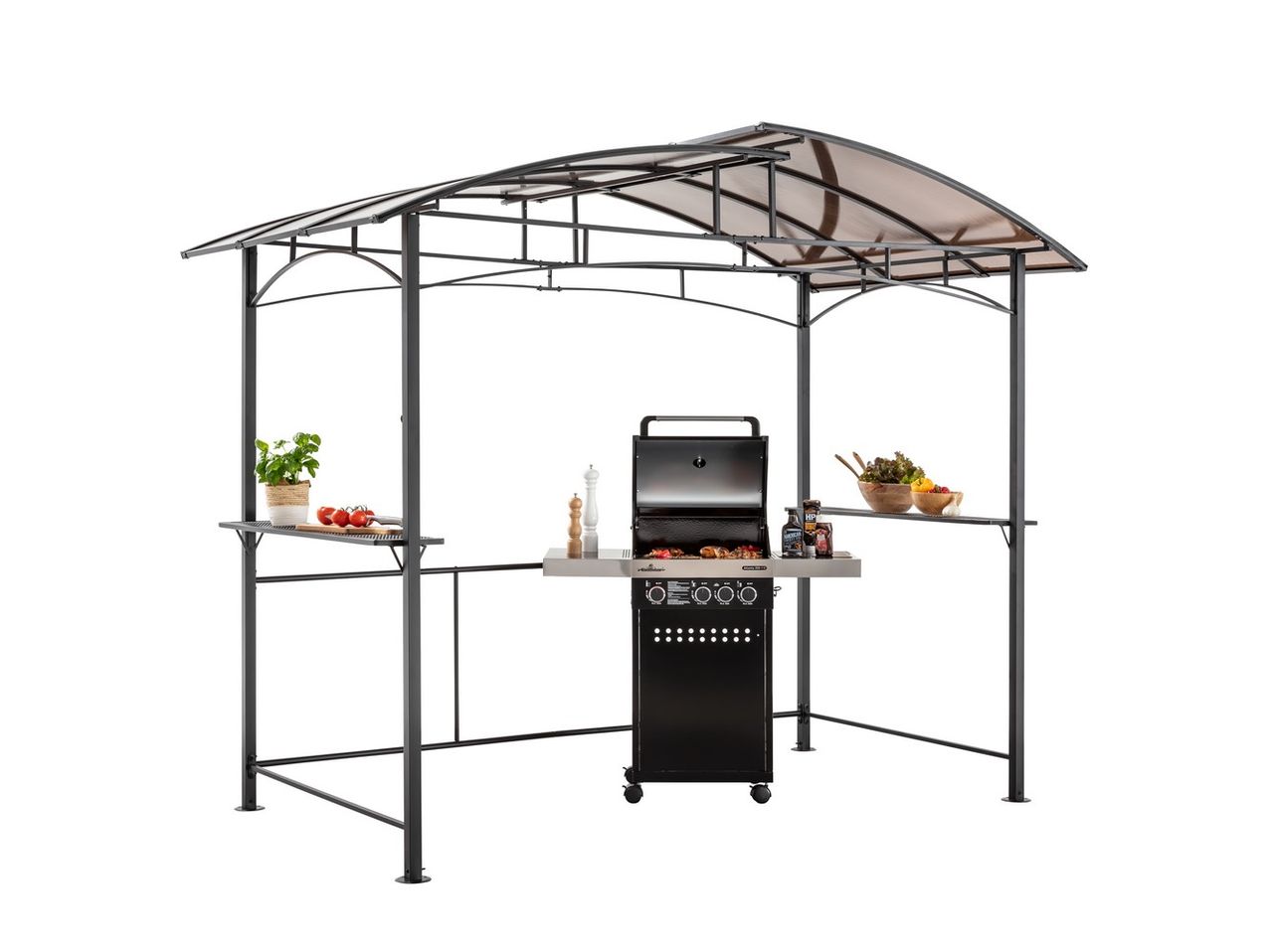 HC Home & Living Aluminium-Grillpavillon, ca. 165 x 275 x 235 cm - Anthrazit