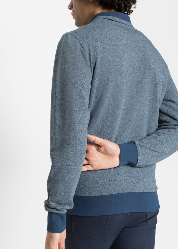 Sweatshirt mit recyceltem Polyester und Schalkragen