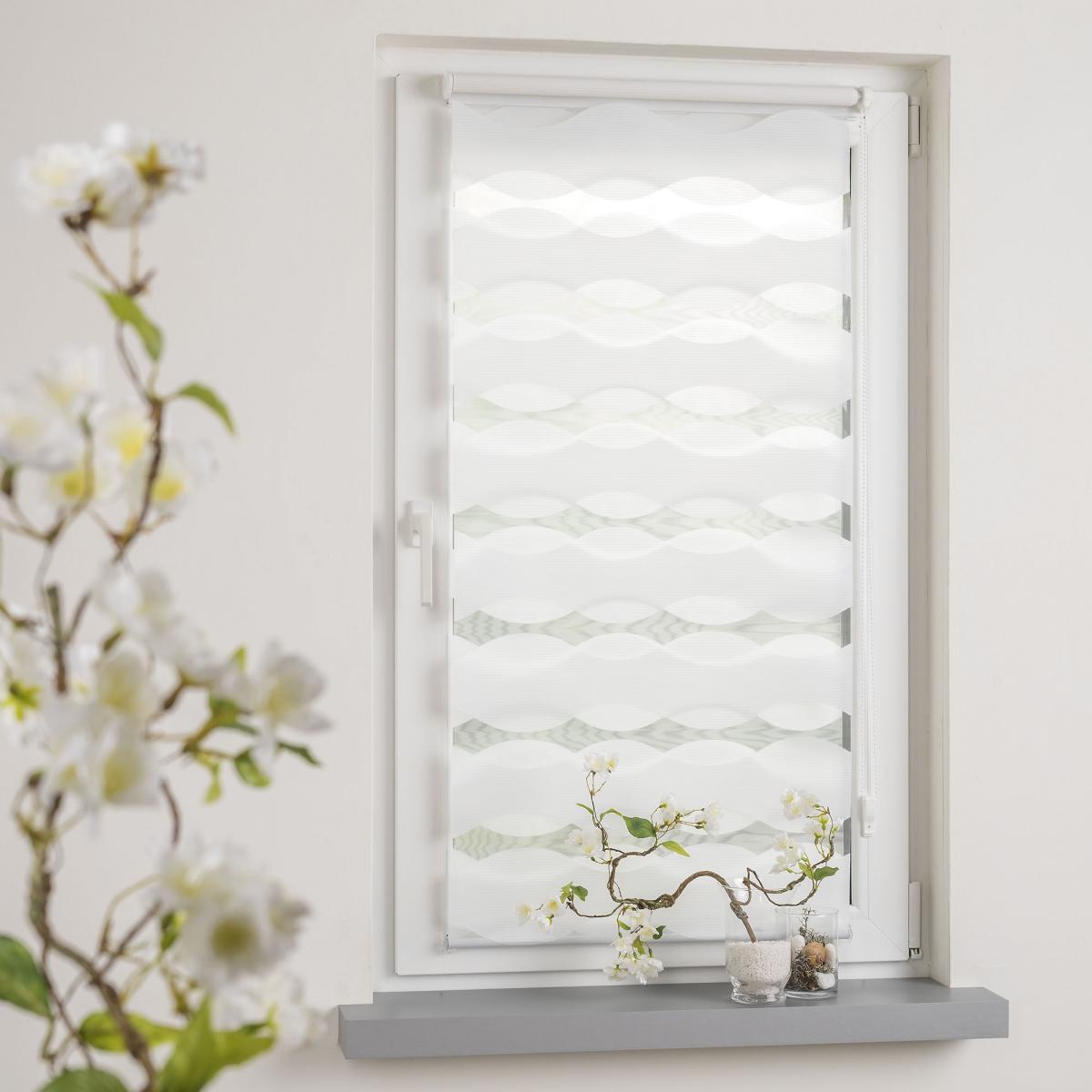 Bella Casa Klemmfix Duo-Rollo 90 x 210 cm 'wave' weiß