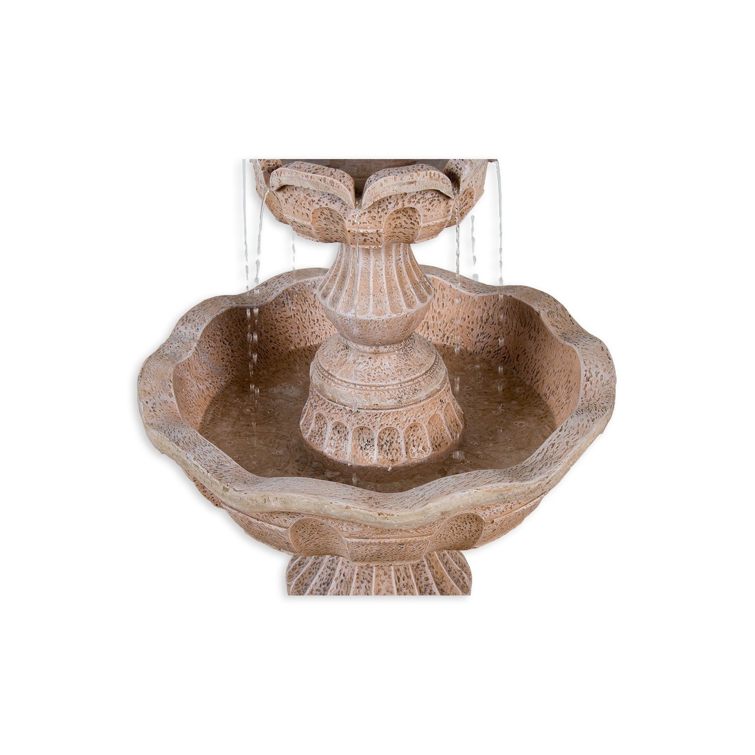 STILISTA Gartenbrunnen Zierbrunnen Wasserspiel Springbrunnen Kaskade, Metis 58 x 58 x 102 cm, in Steinoptik, inkl. Pumpe
