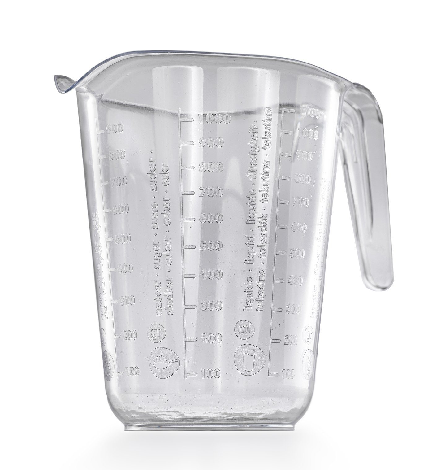 DanDiBo Messbecher Messbecher 1l Kunststoff Transparent Messkanne Füllvolumen 1 Liter Literbecher, Kunststoff